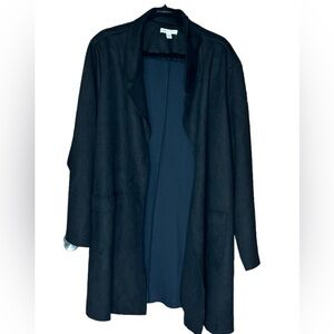 Cato Black Long Line Blazer Sweatshirt Jacket Duster Size 26/28